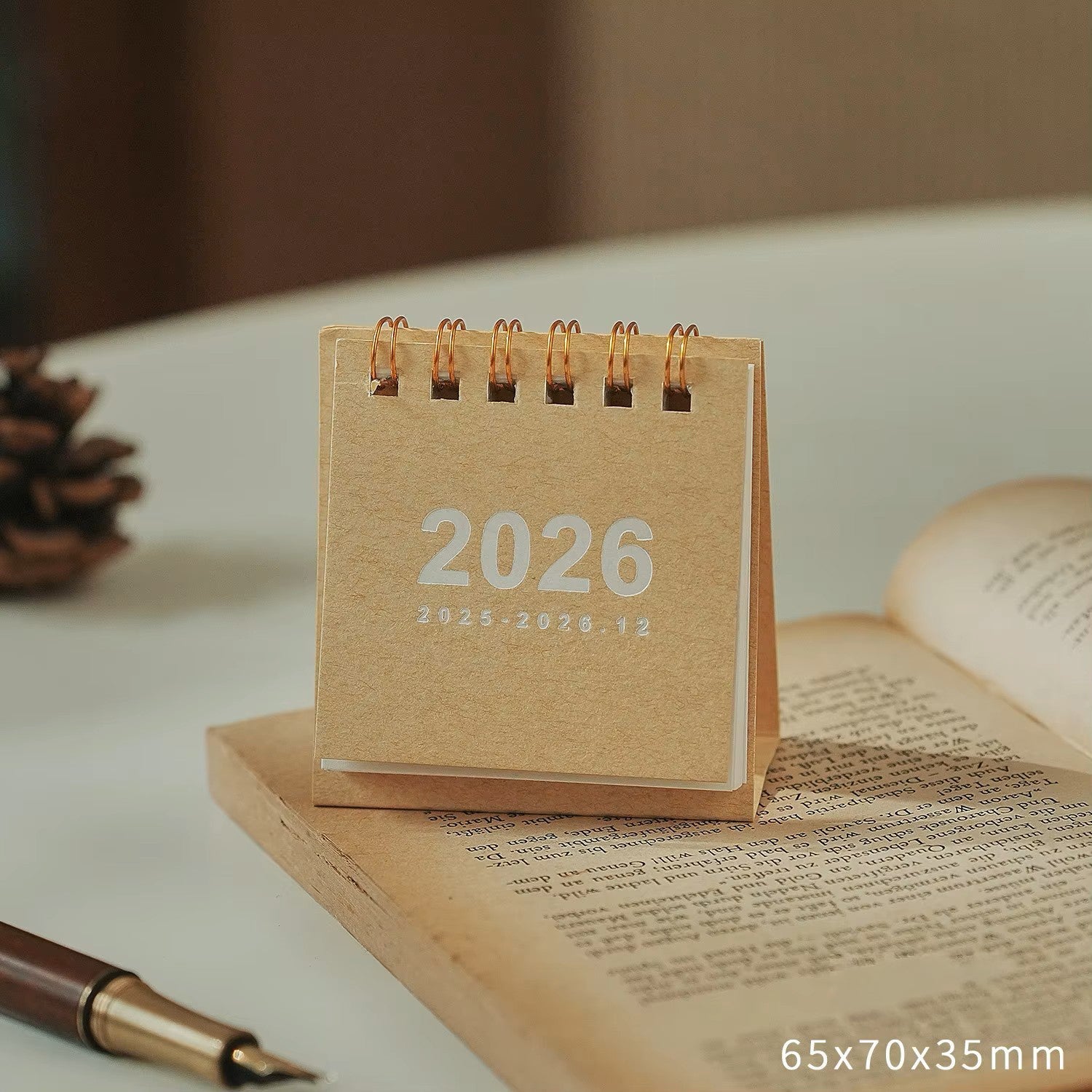 2026 Mini Simple Desk Calendar – Compact Standing Desktop Calendar