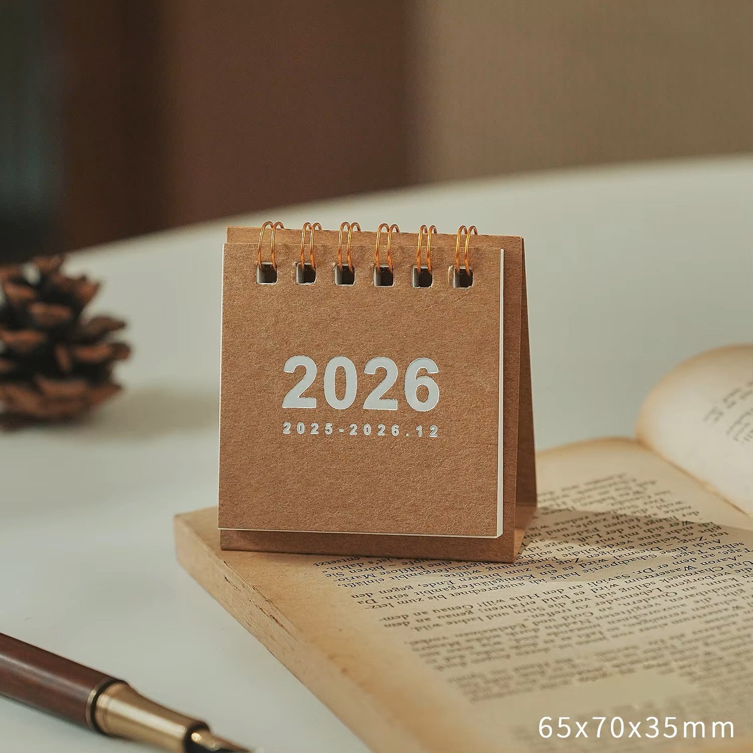 2026 Mini Simple Desk Calendar – Compact Standing Desktop Calendar