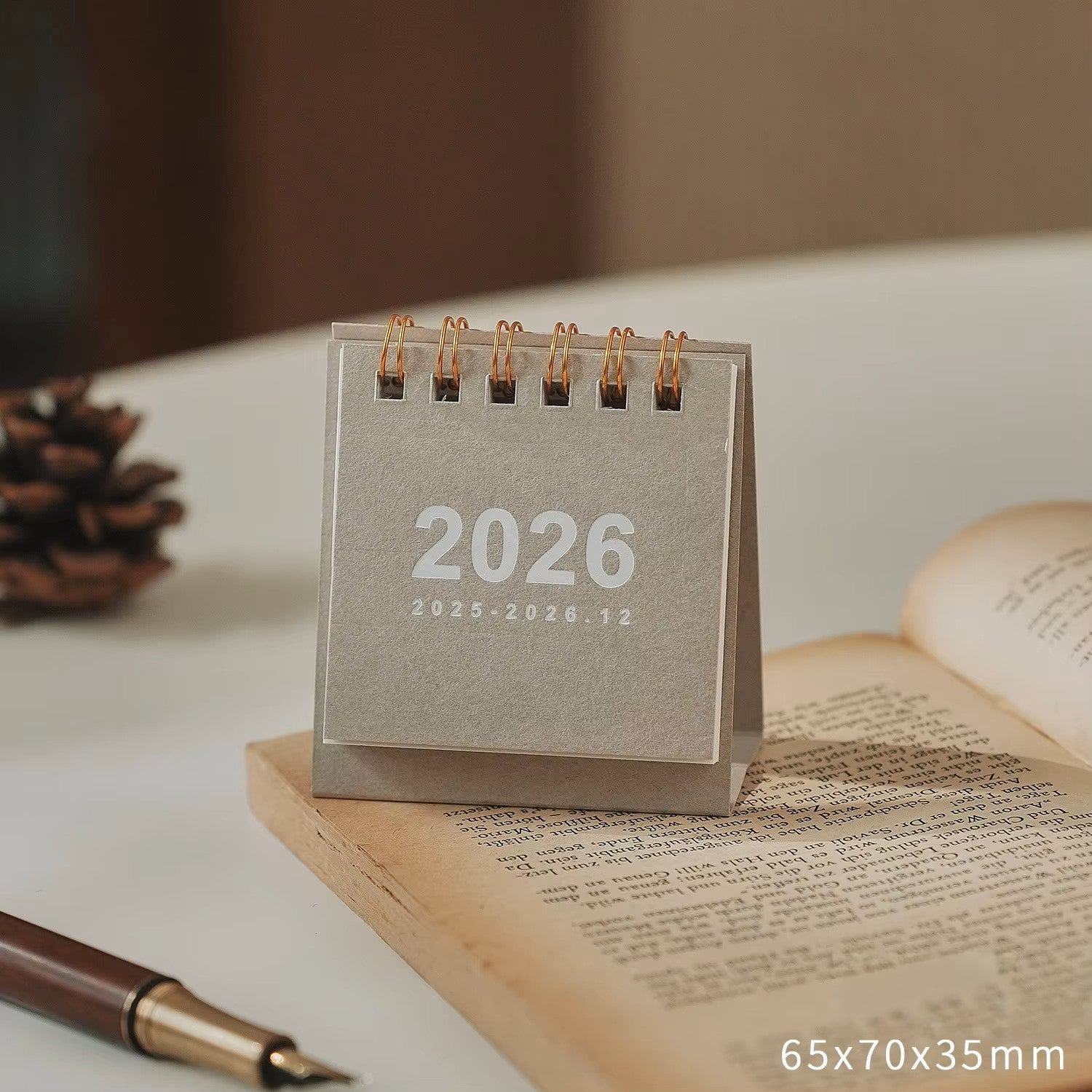 2026 Mini Simple Desk Calendar – Compact Standing Desktop Calendar