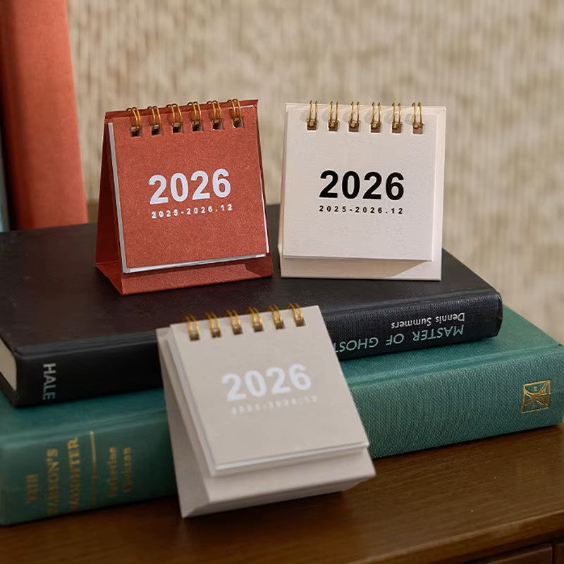 2026 Mini Simple Desk Calendar – Compact Standing Desktop Calendar